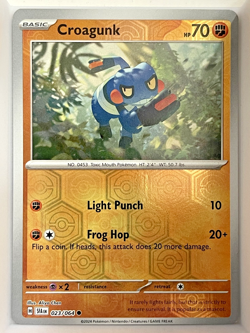 (1) Croagunk 023/064 Common Shrouded Fable Pokemon Reverse Holo Near Mint - Image 1