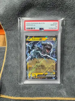 2025 POKEMON BLK EN-BLACK BOLT #034 ZEKROM EX PSA 10 - Image 1