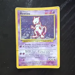 Pokemon TCG Mewtwo Base Set 10/102 Holo Rare English 1999 WOTC 60HP - Image 1