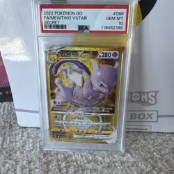 2022 Pokemon Go Mewtwo Vstar Gold Secret Rare #086/078 PSA 10 Gem Mint💎 - Image 5