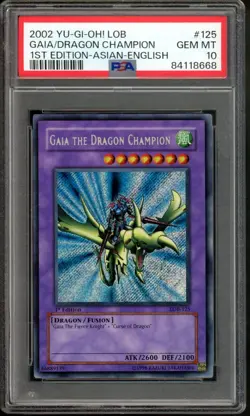 Gaia the Dragon Champion Yugioh 2002 LOB 1st Edition Asian English #125 PSA 10 - Image 1