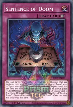 1st Ed Sentence of Doom LDS3-EN021 Yugioh - Image 1