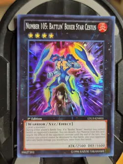 Yugioh Number 105: Battlin' Boxer Star Cestus 1st Ed Super Rare LTGY-EN051 NM - Image 3