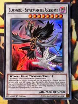 Yugioh: Blackwing - Silverwind The Ascendant - LC5D-EN134 Super Rare 1st Ed LP - Image 1