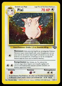 Clefable 1/64 Unlimited Holo GERMAN Jungle Pokemon Card - Image 1