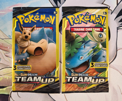 Pokemon TCG Sun & Moon Team Up Mini Booster Pack Lot (2 Packs) English 3-Card - Image 1