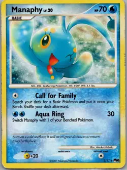 2007 Pokemon, POP Series 6, #3/17 Manaphy Lv. 20, Holo Rare - Image 1
