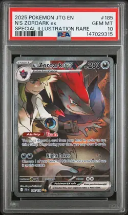 2025 POKEMON JTG EN-JOURNEY TOGETHER #185 N'S ZOROARK EX PSA 10 - Image 1
