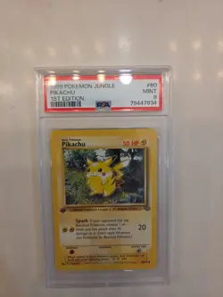 1999 POKEMON JUNGLE 1ST EDITION #60 PIKACHU PSA 9 - Image 1