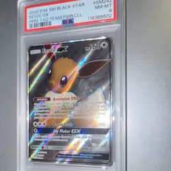Pokemon Eevee GX SM Black Star Promo SM242 2020 PSA 8 Holo English - Image 2