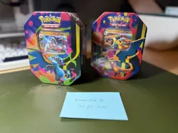 Pokemon TCG Mega Charizard X & Y ex Tin Set – Factory Sealed (Set of 2) - Image 1
