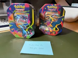 Pokemon TCG Mega Charizard X & Y ex Tin Set – Factory Sealed (Set of 2) - Image 2