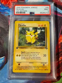 1999 Pokemon 1st Edition Pikachu (Non-Holo) Jungle #60 PSA 9 MT - Image 1
