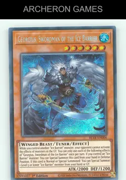 Georgius, Swordman of the Ice Barrier SEC YUGIOH Card - Image 1