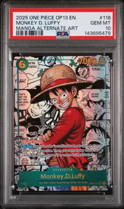 2025 ONE PIECE OP13-CARRYING ON HIS WILL #118 MONKEY D. LUFFY PSA 10 - Image 1