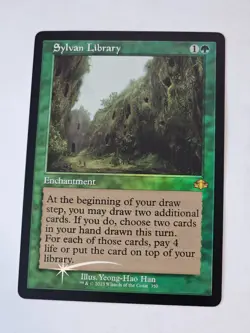 MTG - Sylvan Library FOIL Retro Frame - Dominaria Remastered - Image 1