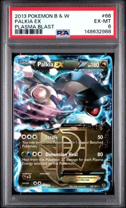 PSA 6 EX-MT 2013 Pokemon Black & White B&W Palkia EX 66/101 Plasma Blast - Image 1