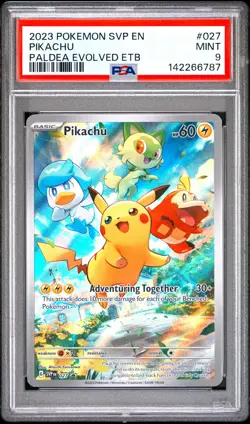 2023 POKEMON SVP EN-SV BLACK STAR PROMO #027 PIKACHU PSA 9 - Image 1