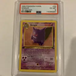 GENGAR 1999 Pokemon Fossil 1st Edition #20 - PSA 6 EX-MT - Image 1