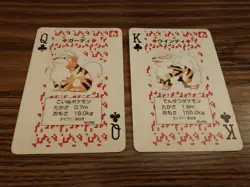 Pokemon 1998 Poker Deck P/C Red Growlithe Arcanine King & Queen of Clubs - Image 1