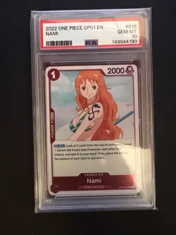 One Piece Romance Dawn Nami OP01-016 Foil Wave 1 PRE ERRATA - PSA 10 - Image 1