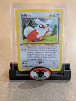 Pokemon Card 2001 1ST EDITION DELIBIRD Holo 5/64 Neo Revelation Vintage Played - Image 1