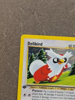 Pokemon Card 2001 1ST EDITION DELIBIRD Holo 5/64 Neo Revelation Vintage Played - Image 3