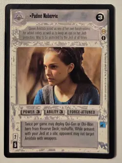 Padme Naberrie Star Wars CCG Tatooine Rare Card, Near-Mint Condition - Image 1