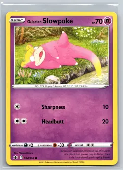 Galarian Slowpoke 054/198 Chilling Reign Psychic-Type Basic Dopey Sharpness TCG - Image 1
