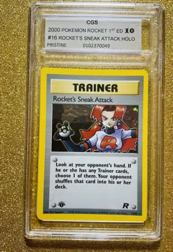 2000 POKEMON ROCKET SNEAK ATTACK 1st EDITION 16/82 HOLO FOIL CGS 10 C STORE READ - Image 5