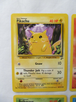 2000 Pokemon VTG 4 Lot! Pikachu Balbasaur Charmander Squirtle Base Set 2 LP/NM - Image 2
