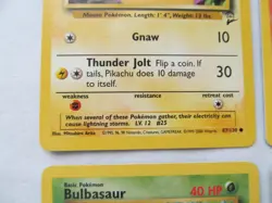 2000 Pokemon VTG 4 Lot! Pikachu Balbasaur Charmander Squirtle Base Set 2 LP/NM - Image 3