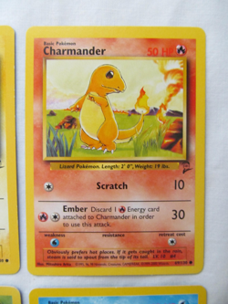 2000 Pokemon VTG 4 Lot! Pikachu Balbasaur Charmander Squirtle Base Set 2 LP/NM - Image 5