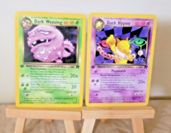 2000 Pokemon 1st Editions! 2 Lot Rares! Dark Hypno & Weezing Team Rocket (LP) - Image 1