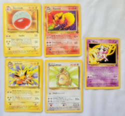 VTG Pokemon Jungle 5 Lot RARES! Electrode Flareon Jolteon Kangaskhan Mime MP+ - Image 1