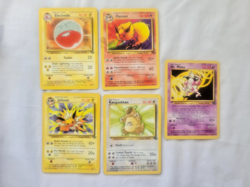 VTG Pokemon Jungle 5 Lot RARES! Electrode Flareon Jolteon Kangaskhan Mime MP+ - Image 2