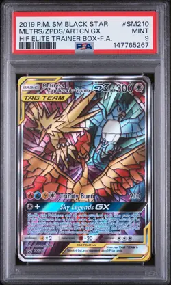 Moltres & Zapdos & Articuno Gx SM210 Hidden Fates ETB Pokemon PSA 9 - Image 1