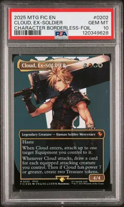 2025 MTG FINAL FANTASY COMMANDER #0202 CLOUD, EX-SOLDIER PSA 10 - Image 1