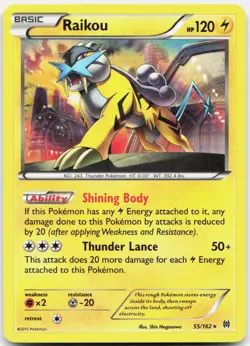 Pokemon TCG Raikou XY - BREAKthrough Holo Rare 55/162 - Image 1