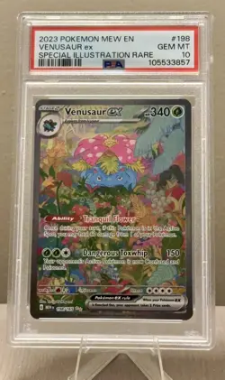 2023 POKEMON MEW EN SPECIAL ILLUSTRATION RARE #198 VENUSAUR EX PSA 10 - Image 1