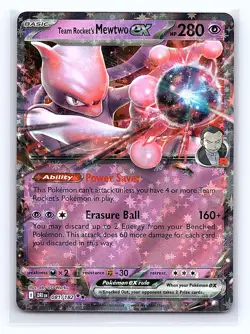 Team Rocket's Mewtwo ex 081/182 Double Rare Destined Rivals Pokemon Near Mint - Image 1