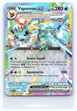 Vaporeon ex 023/131 Holo Double Rare Prismatic Evolutions Pokemon Near Mint - Image 1