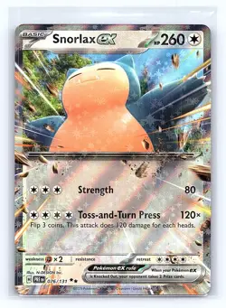 Snorlax ex 076/131 Holo Double Rare Prismatic Evolutions Pokemon Near Mint - Image 1