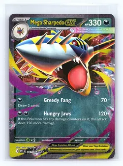 Mega Sharpedo ex 061/094 Double Rare Phantasmal Flames Pokemon Near Mint - Image 1
