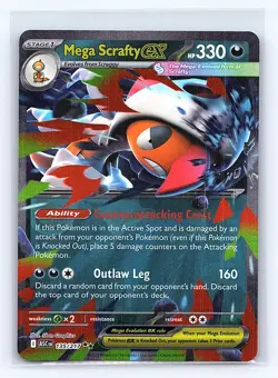 Mega Scrafty ex 135/217 Double Rare Ascended Heroes Pokemon Near Mint - Image 1