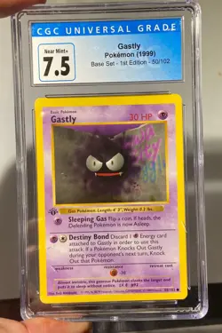 Gastly - Pokemon 1999 - 1st edition Base Set shadowless - CGC 7.5 NM/Mint #50 - Image 1