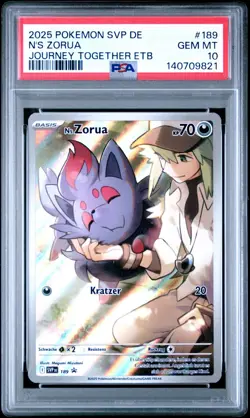 2025 Pokemon Black Star Promo N's Zorua PSA 10 Gem Mint #189 Deutsch... - Image 2
