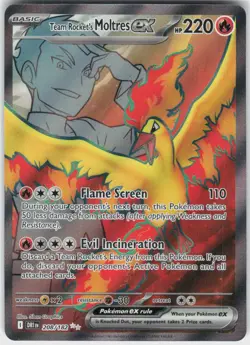 Team Rocket's Moltres ex 208/182 Ultra Rare Destined Rivals Pokemon NM - Image 2