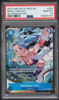 2025 One Piece Extra Booster 25th Collection Alt Art Nefeltari Vivi #26 PSA 10 - Image 1