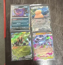 Pokemon TCG 4-Card Lot Gengar Snorlax ex Mega Charizard X ex Holo - Image 1